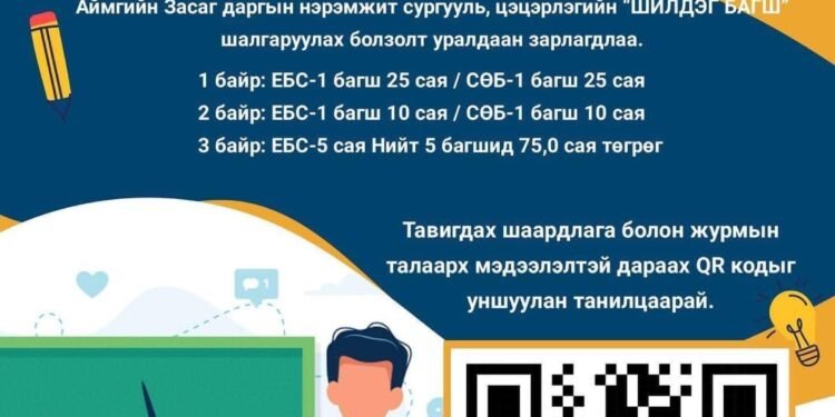 ХЭНТИЙ АЙМАГТ 75 САЯ ТӨГРӨГНИЙ ШАГНАЛТАЙ “ШИЛДЭГ БАГШ” ШАЛГАРУУЛАХ УРАЛДААН ЗАРЛАГДЛАА